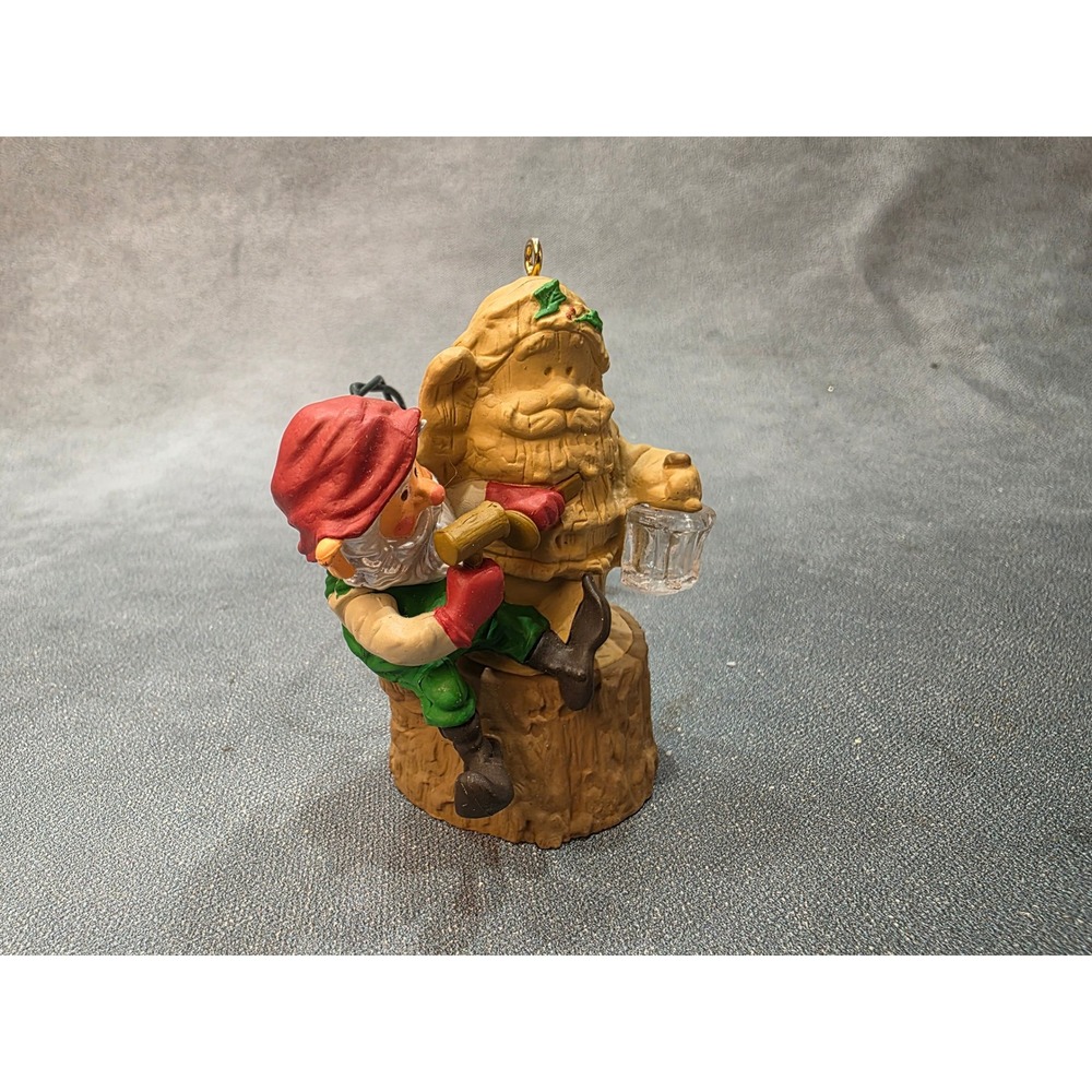 Hallmark Keepsake Ornament 1991 Woodcarving Elf Magic Light Up Christmas Vintage